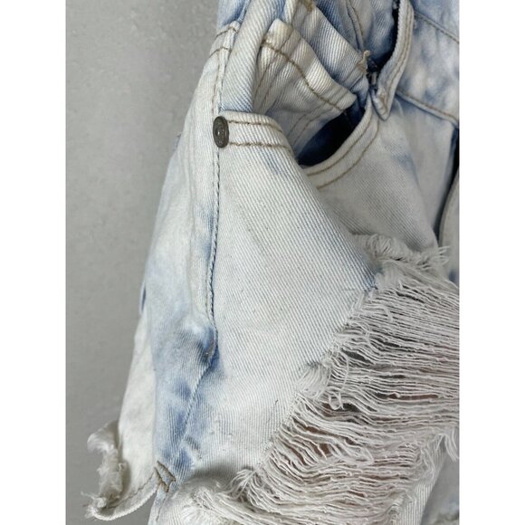 Harmony + Havoc Denim Overalls Shortalls Size 3 Destroyed Distressed Acid Wash - Picture 4 of 12